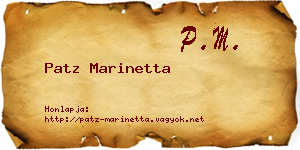 Patz Marinetta névjegykártya